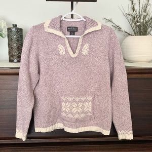 Woolrich Sweater Kangaroo Pocket Snowflake Design, Size Small